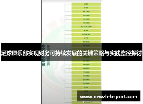 足球俱乐部实现财务可持续发展的关键策略与实践路径探讨